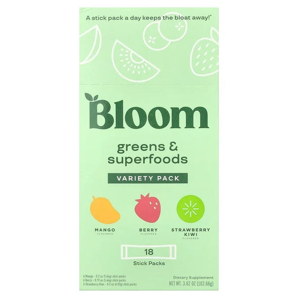 Paquete variado Supplement Bloom Greens & Superfoods, 18 x 102,36 g