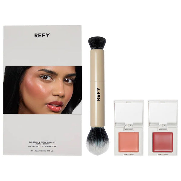 PREORDEN Refy Cream Blush Duo with Duo Face Brush Gift Set