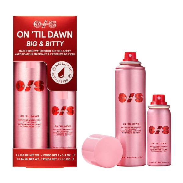 PREORDEN-ONE/SIZE
On 'Til Dawn Mattifying Waterproof Setting Spray Big & Bitty Duo