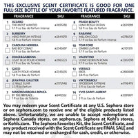 PREORDEN Sephora Favorites 
Cologne Sampler Set with Redeemable Voucher