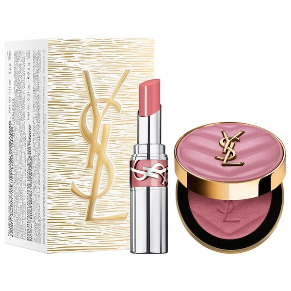 PREORDEN Yves Saint Laurent YSL Iconic Pink Make Me Blush & Loveshine Lip Oil Stick Set